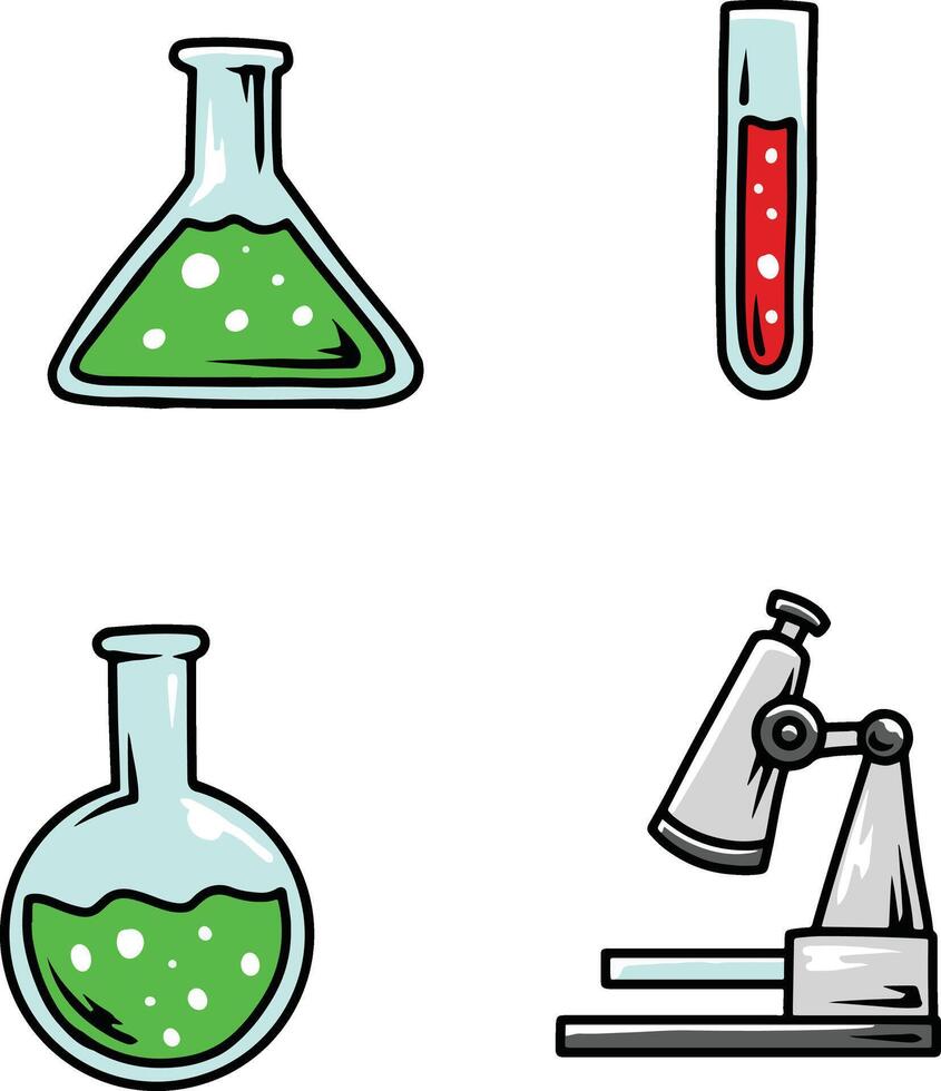 lab equipment set illustration vector