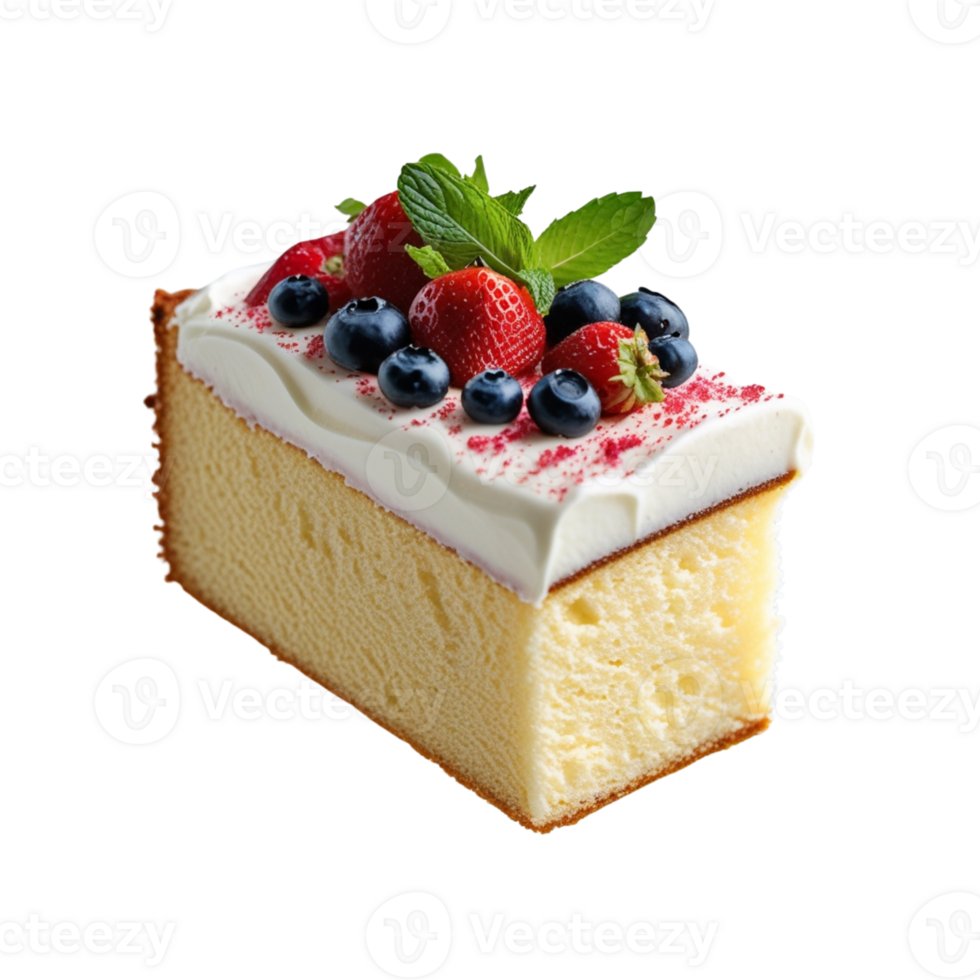 Gourmet Art, Butter Cake Slice with Exquisite Toppings png