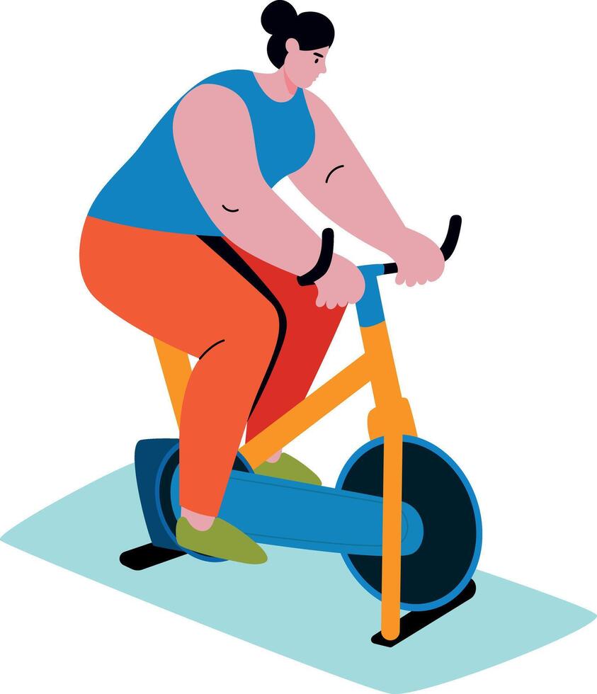 A flat style illustration of bike exercise vector