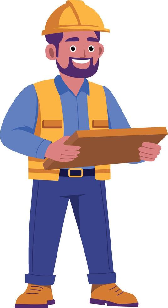 Flat illustration showing an architect planning a building project vector