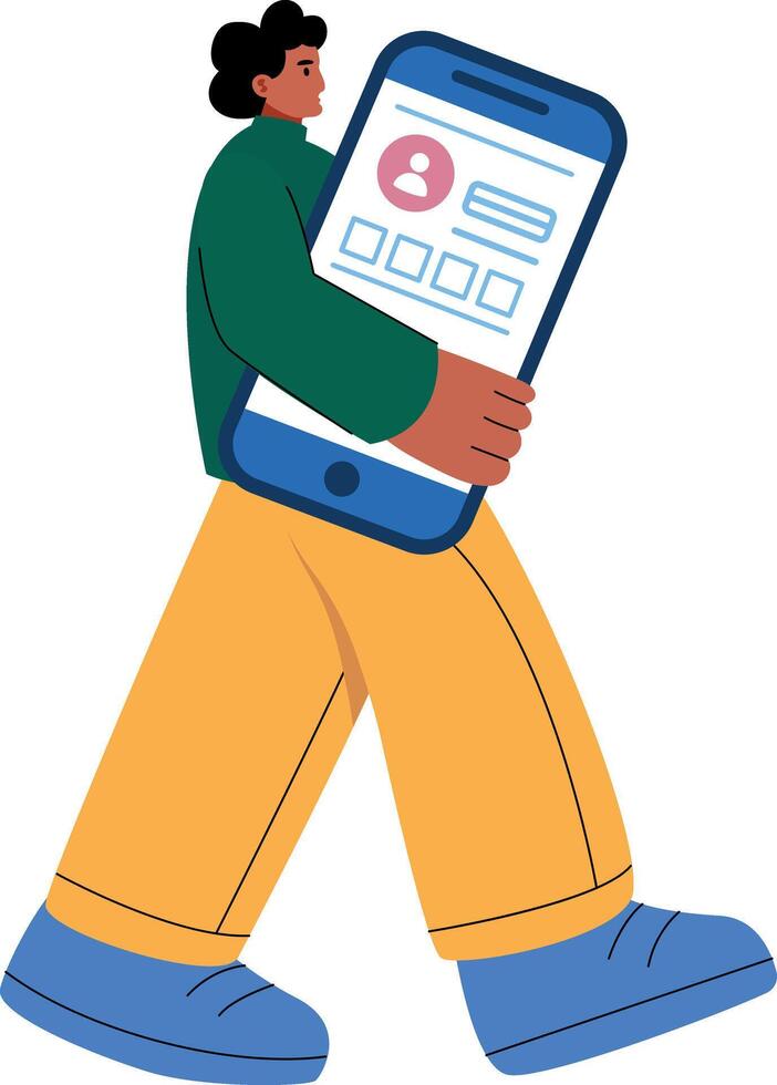 An illustration of digital marketer in flat style vector
