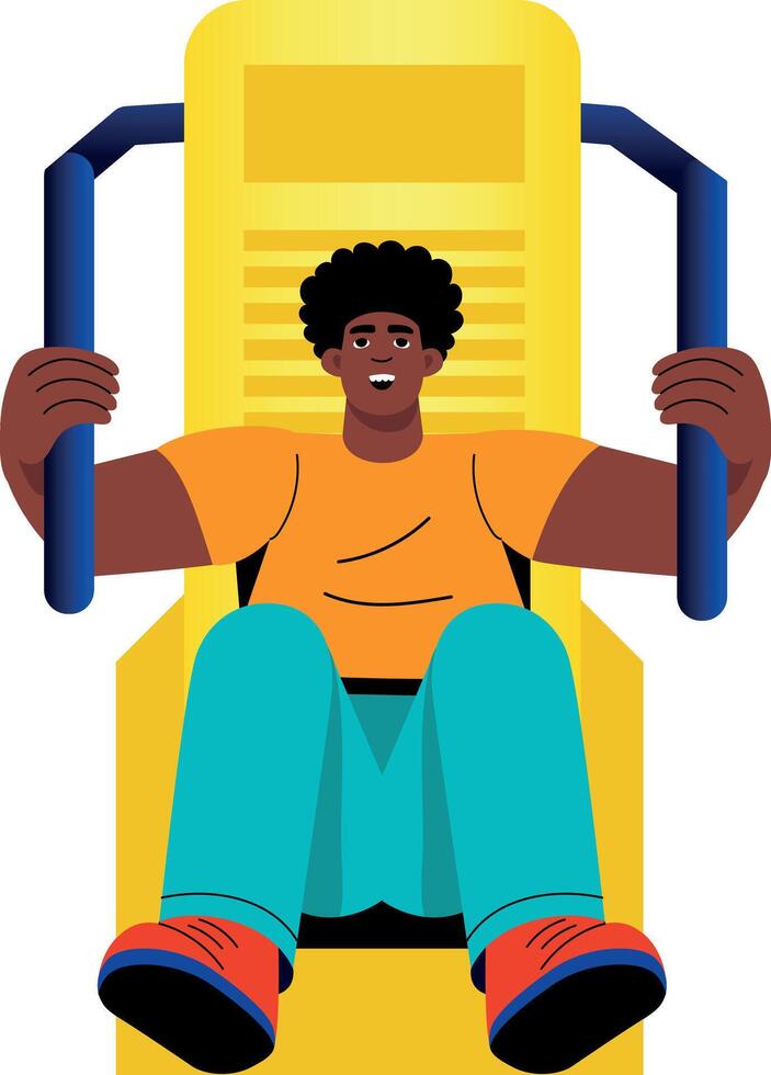 A flat style illustration of chest press vector
