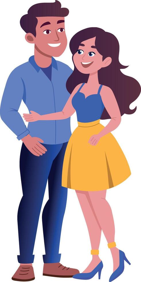 Flat style illustration showing couple love vector