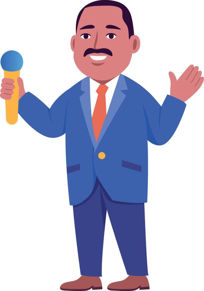 Flat style illustration showing minister giving passionate speech vector