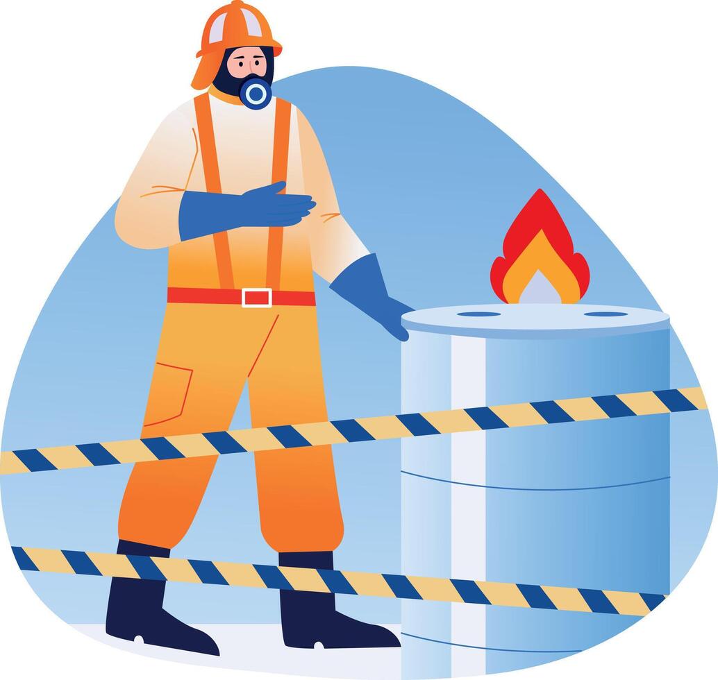 A flat style illustration of hazardous materials vector