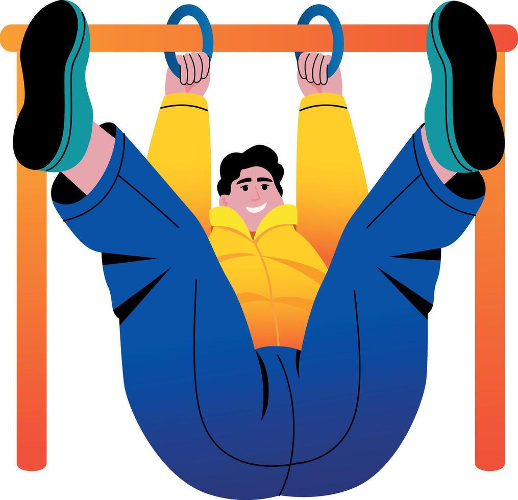A flat style illustration of chin ups vector