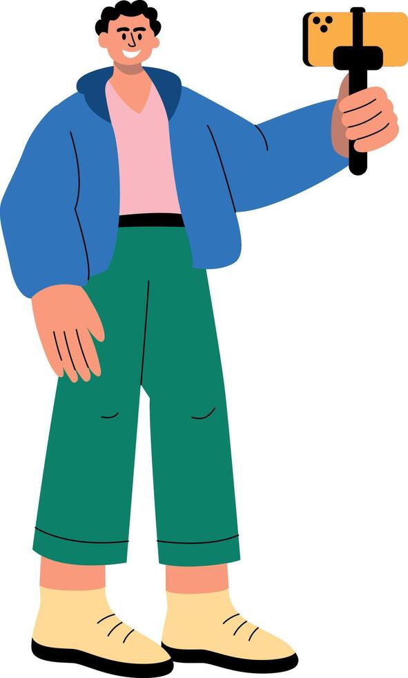 An illustration of influencer vlogging designed in flat style vector