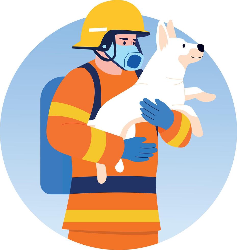A flat style illustration of pet rescue vector