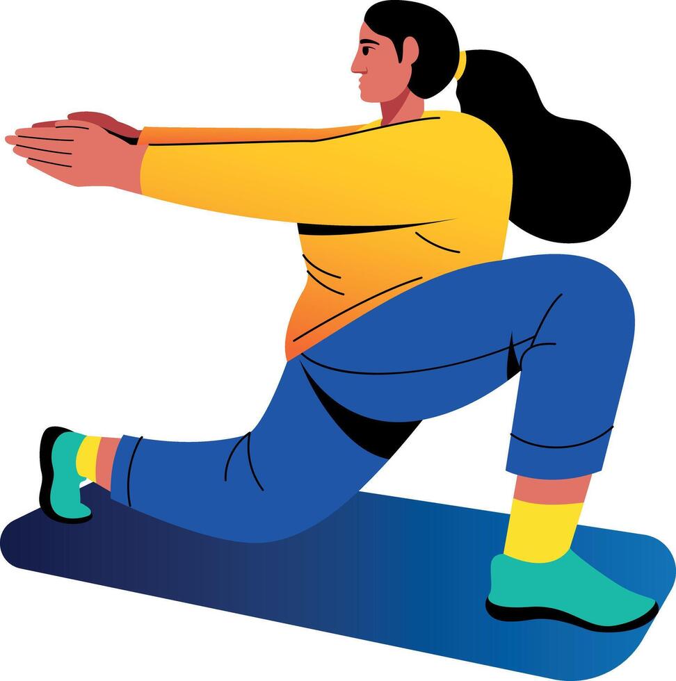 A flat style illustration of lunges workout vector