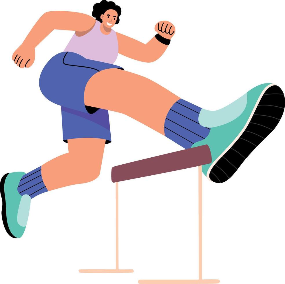 A character doing jump drill, flat style illustration vector
