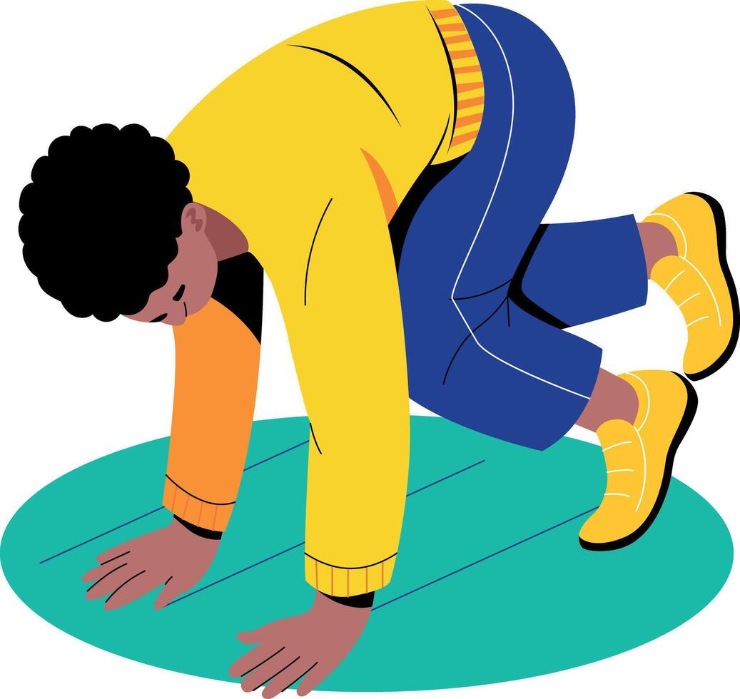A flat style illustration of climbing exercise vector