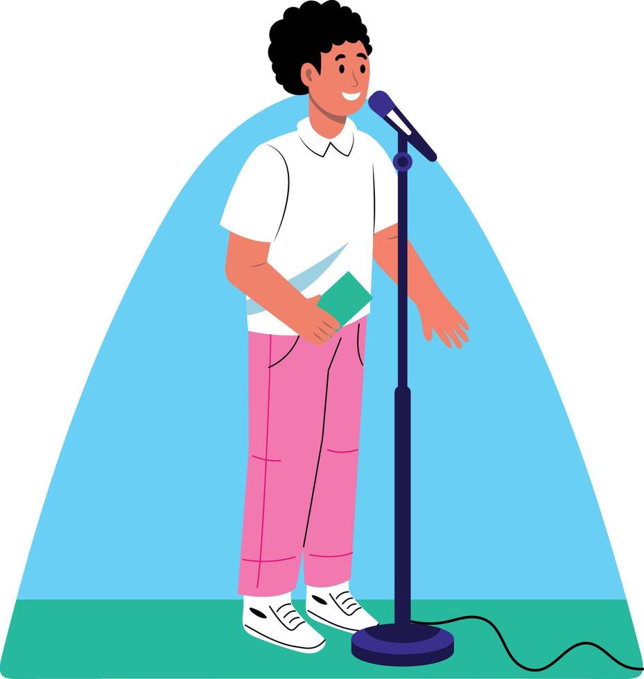 A flat style illustration of school student speech vector