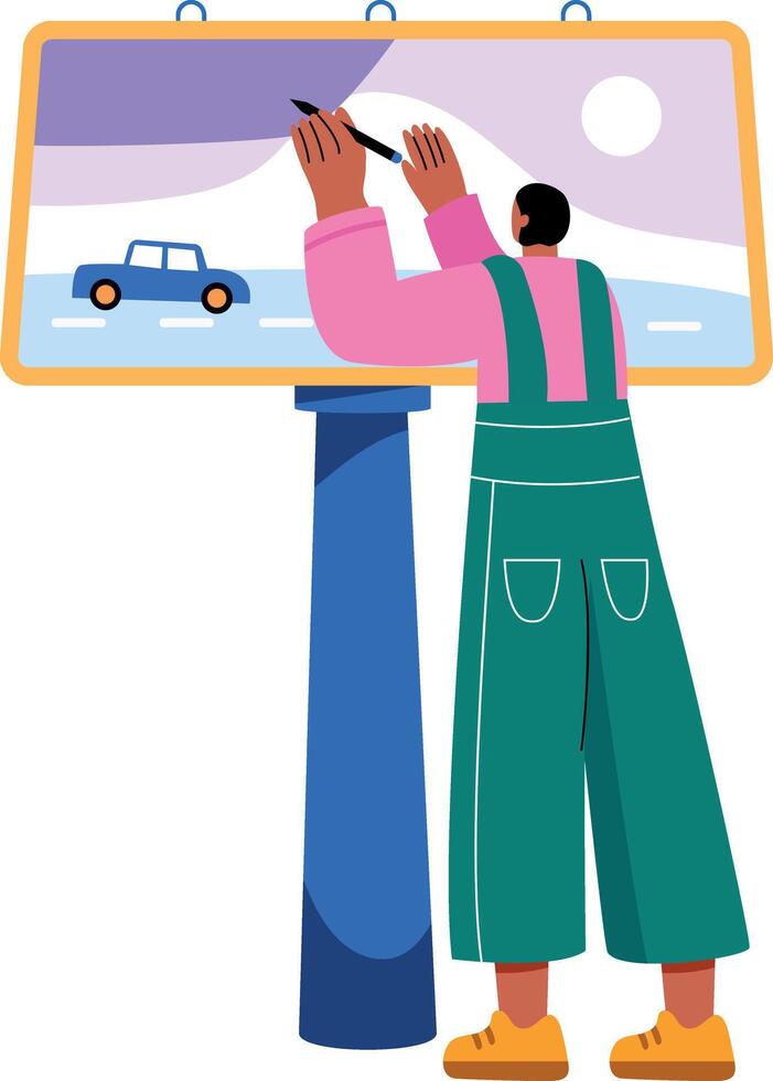 An illustration of billboard advertising in flat style vector