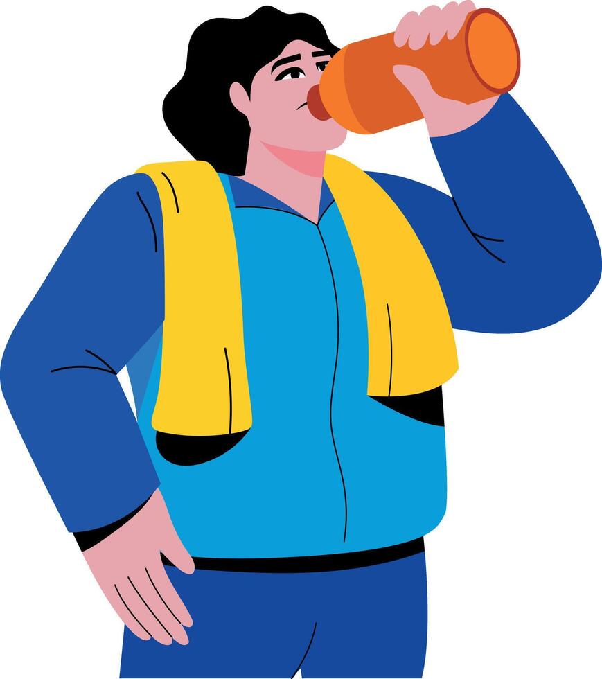 A flat style illustration of drinking water vector