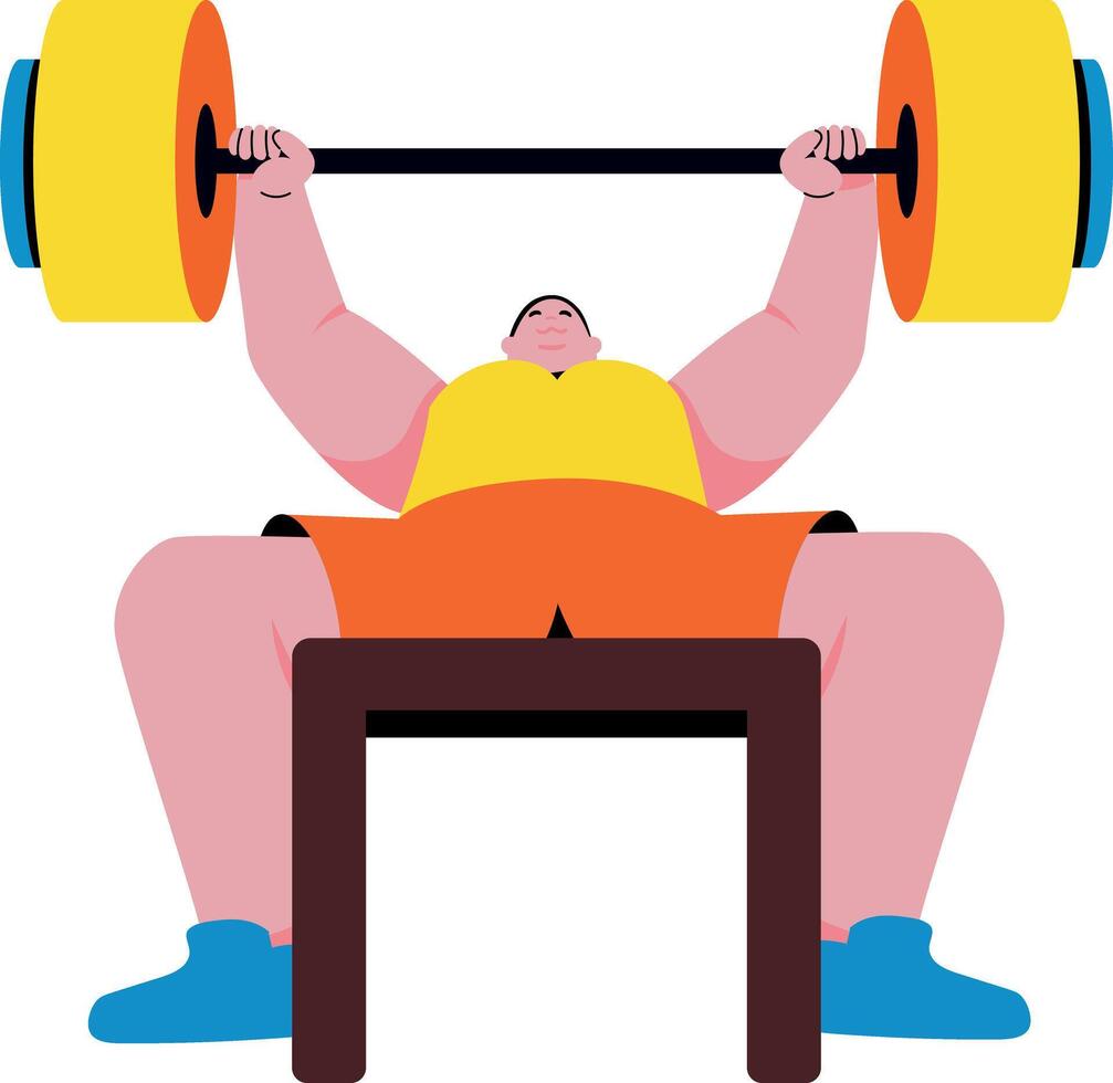 A flat style illustration of bench press vector