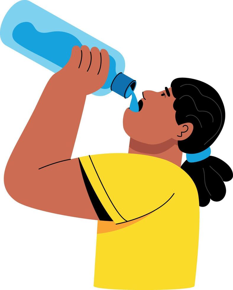 A flat style illustration of sipping water vector