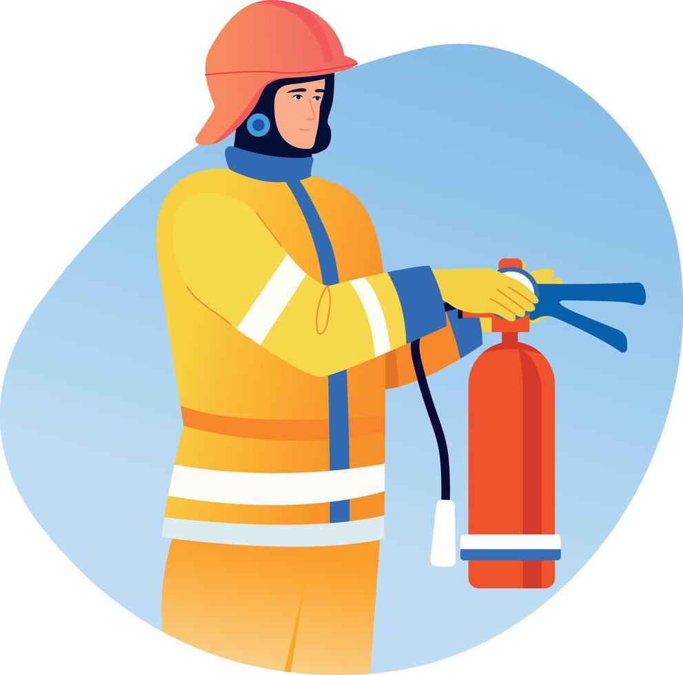A flat style illustration of fire extinguisher, vector