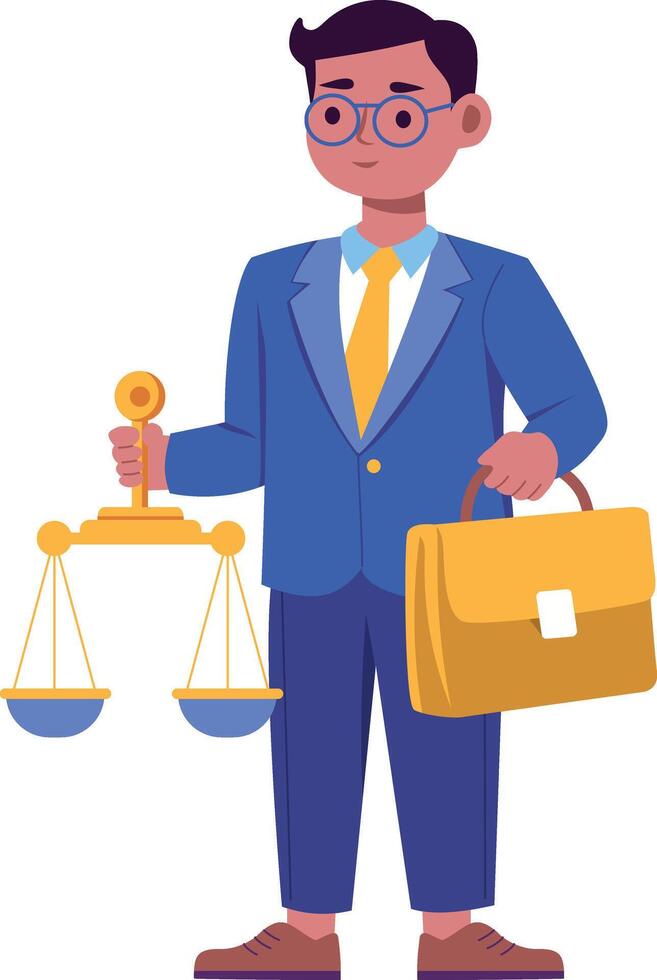 A flat style illustration of a professional lawyer vector