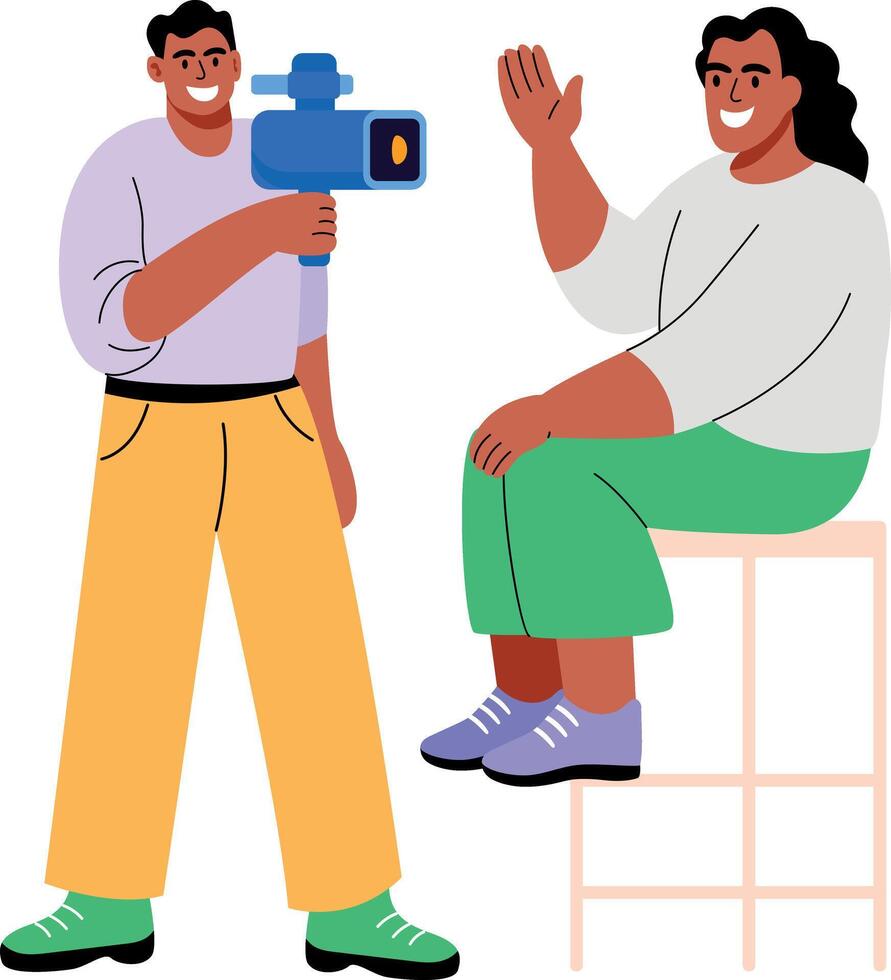 A flat illustration showing making influencers vector