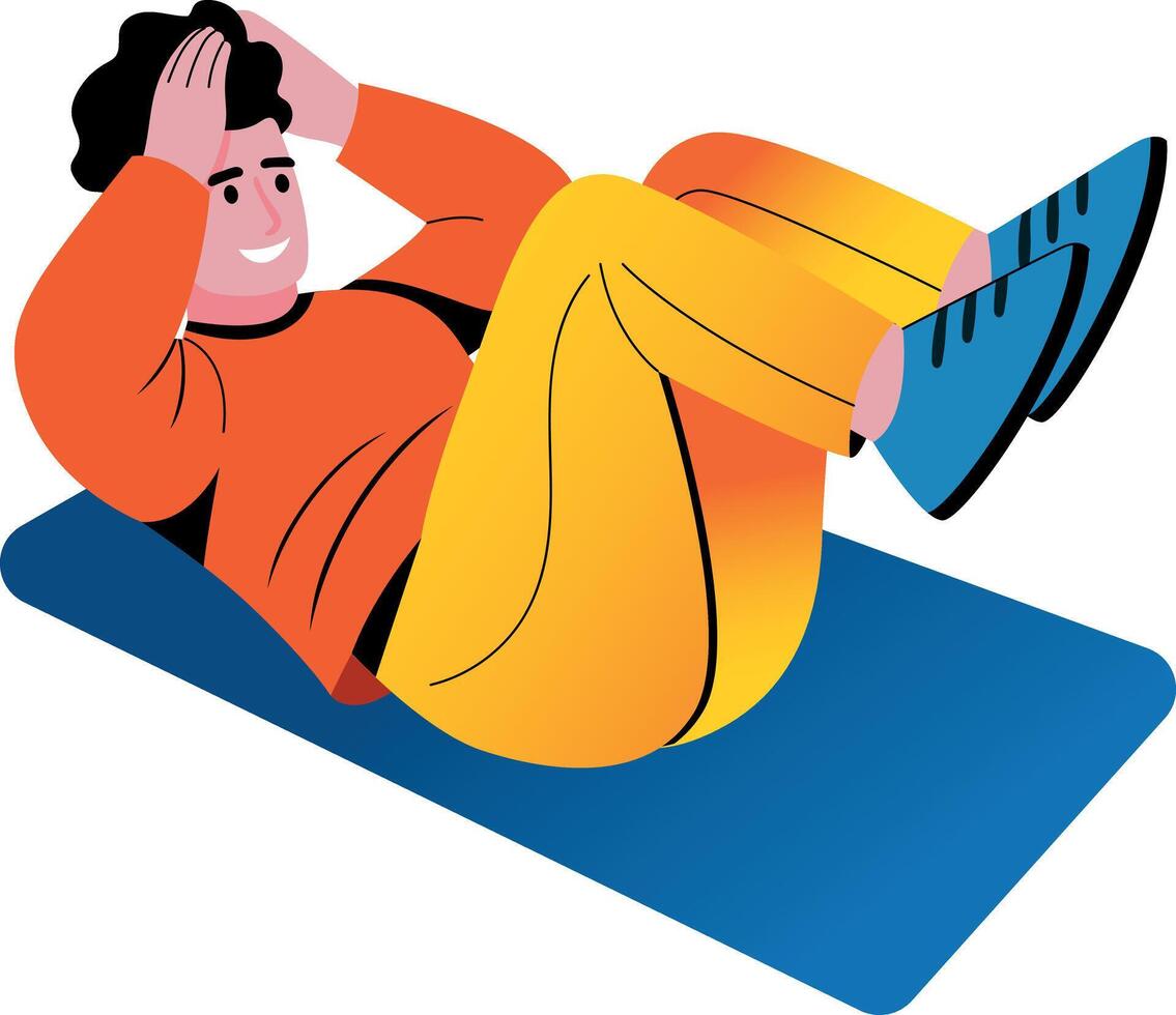 A flat style illustration of core workout vector