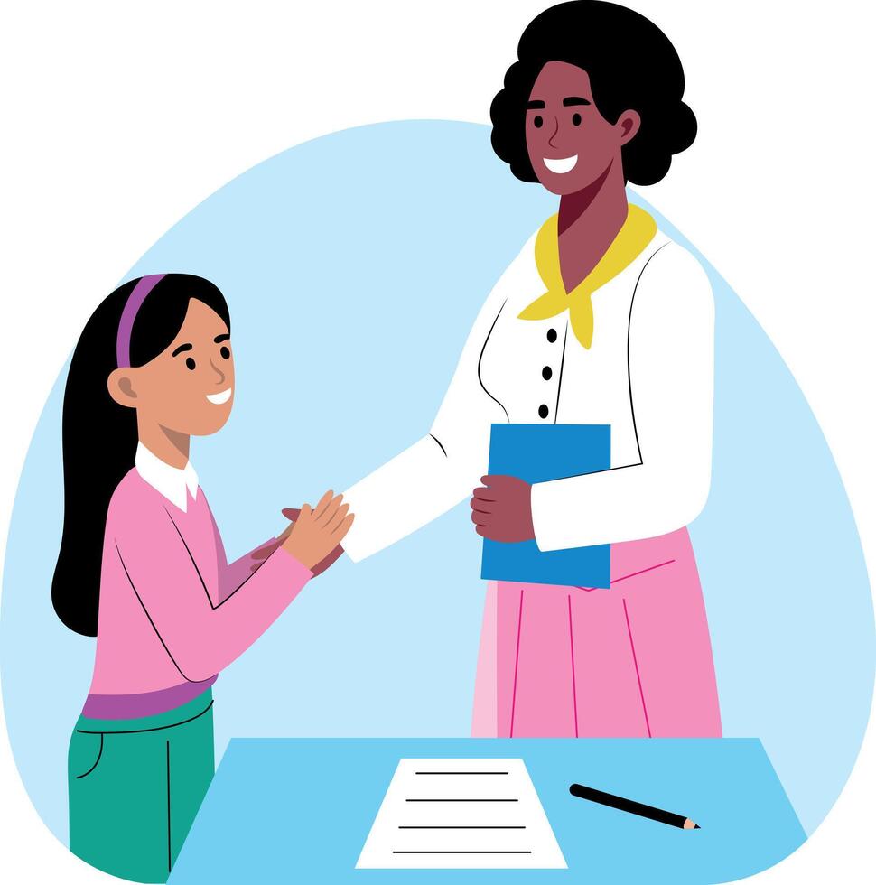 A flat style illustration showing student appreciation vector