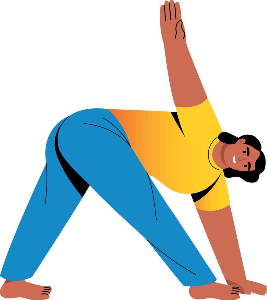 A flat style illustration of stretching exercise vector