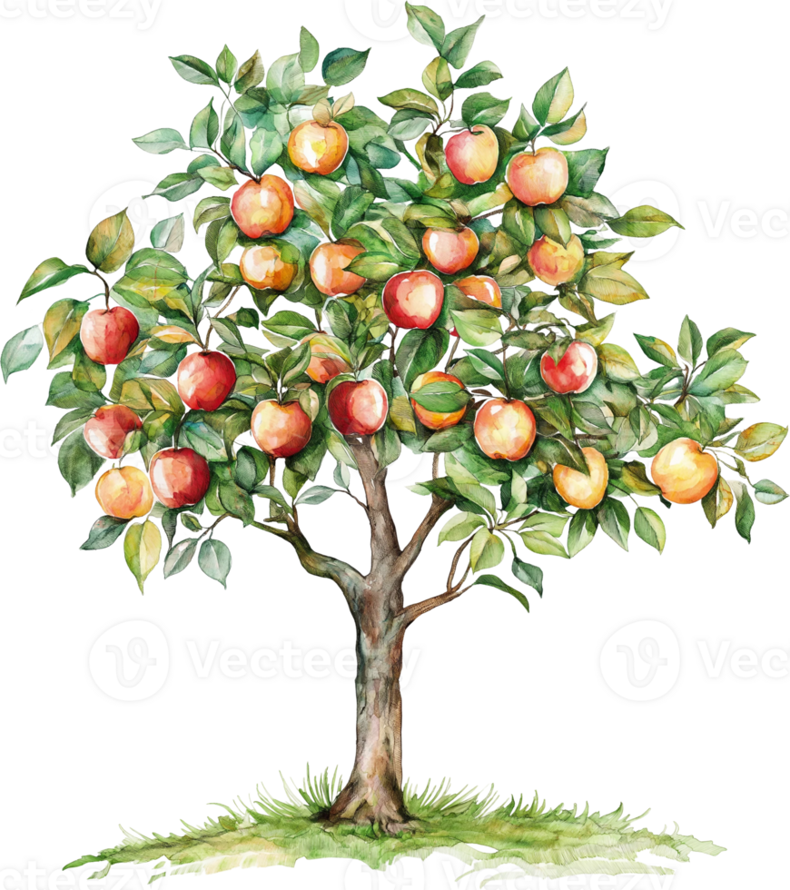 Apple tree with fruit on it png