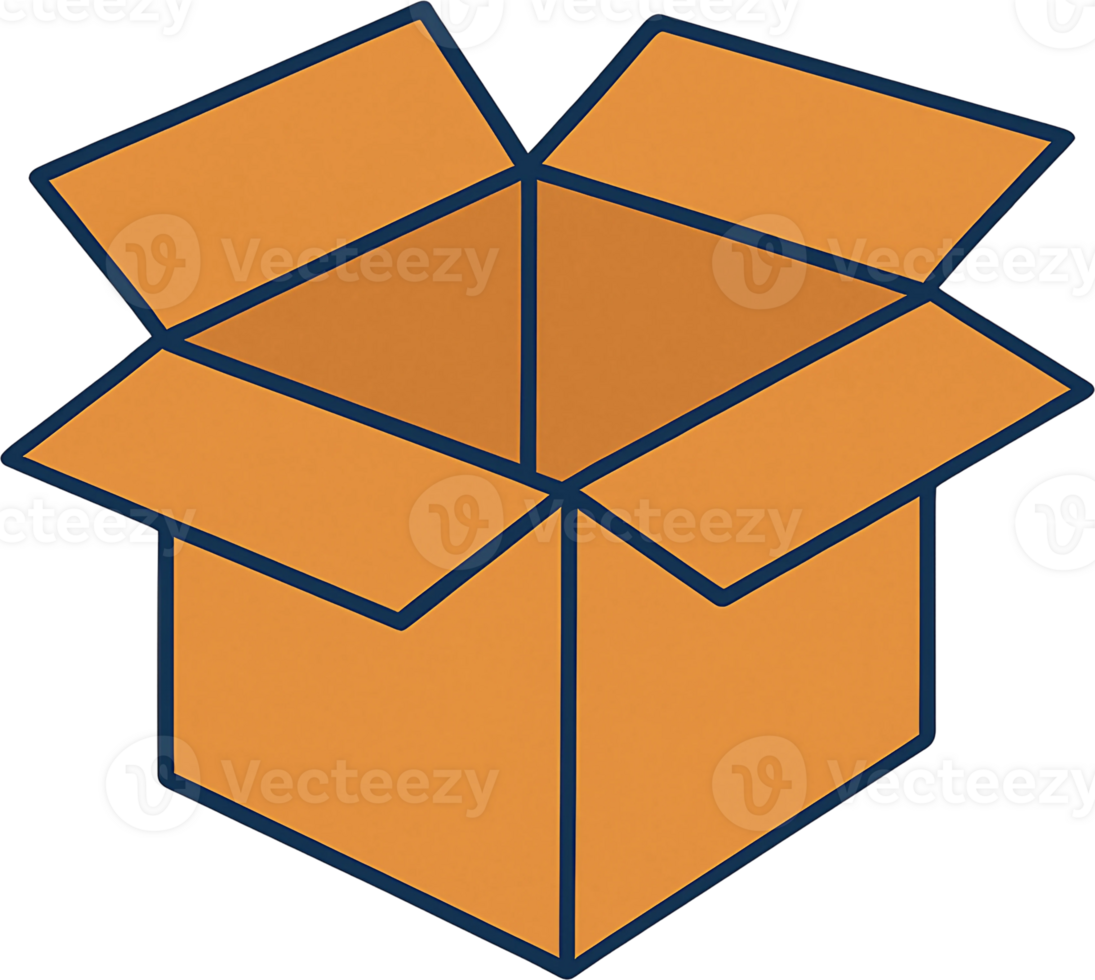 An orange box with a blue outline png