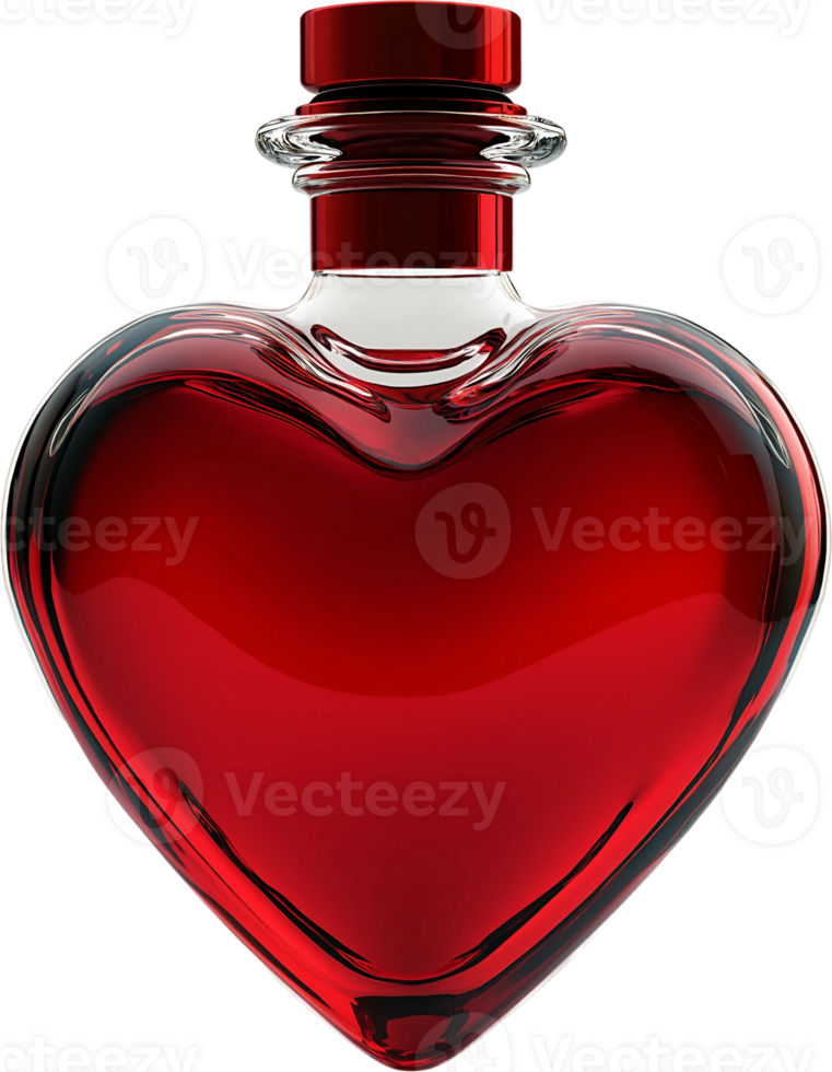 A heart shaped bottle of perfume png