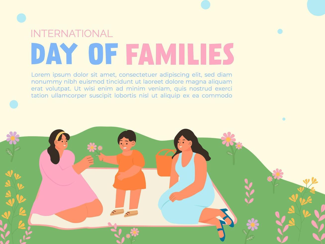 International Day of Families with heartfelt interaction. illustrations. vector