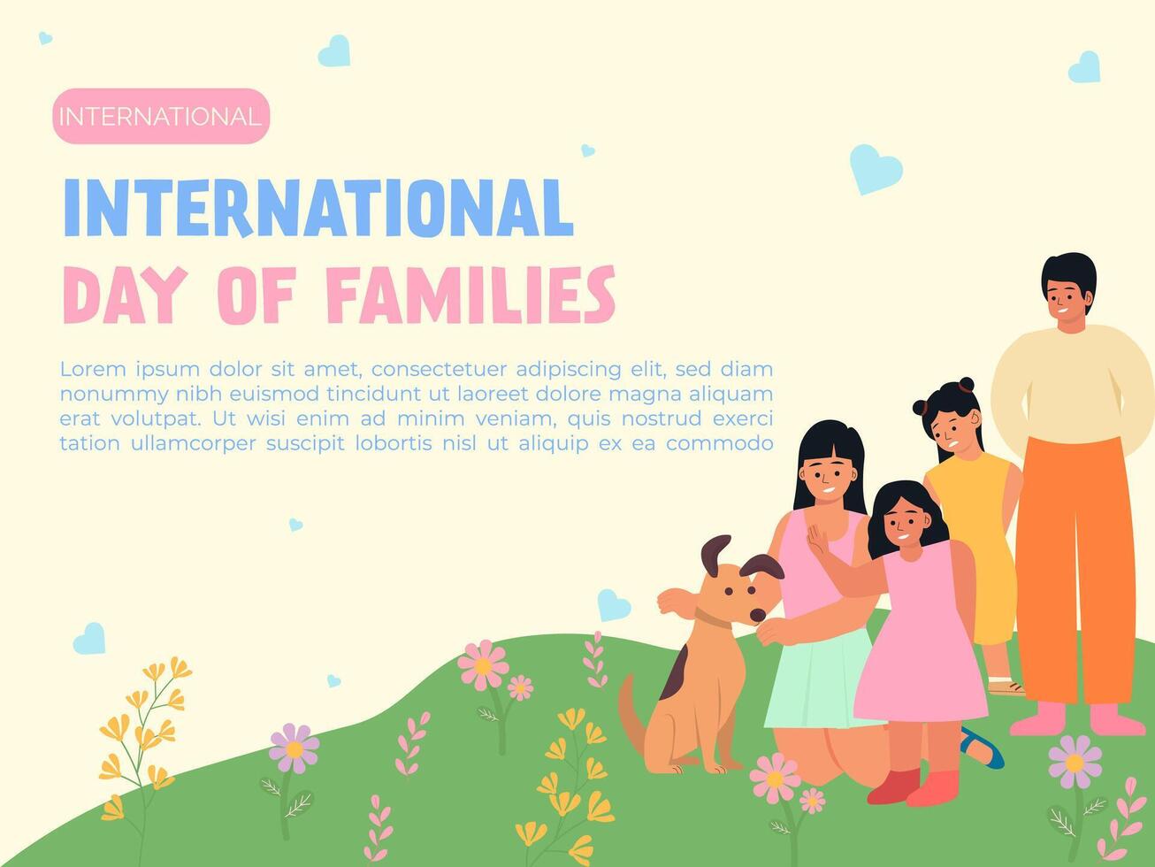 International Day of Families with a joyful moment. illustration. vector