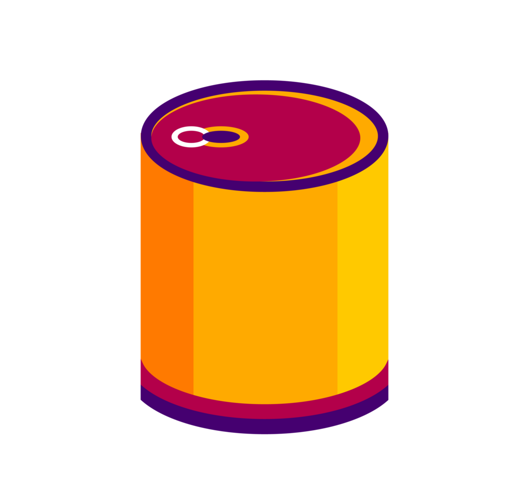 Colorful Can Illustration. Simple Container Icon. Minimalist Design of a Cylindrical Tin. Isolated Illustration. png