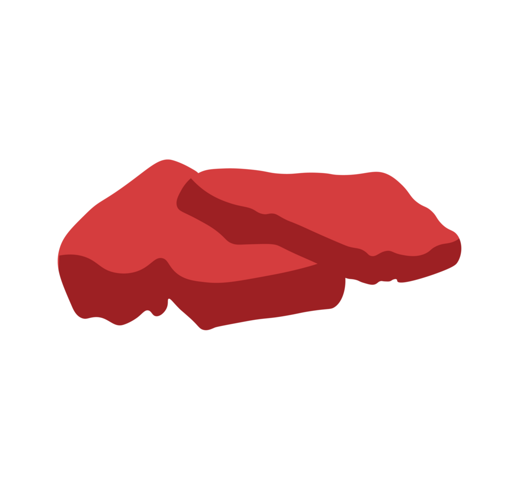 Raw Steak Illustration. Simple Meat Icon - Clean and basic illustration of two pieces of raw red steak. Transparent background. png