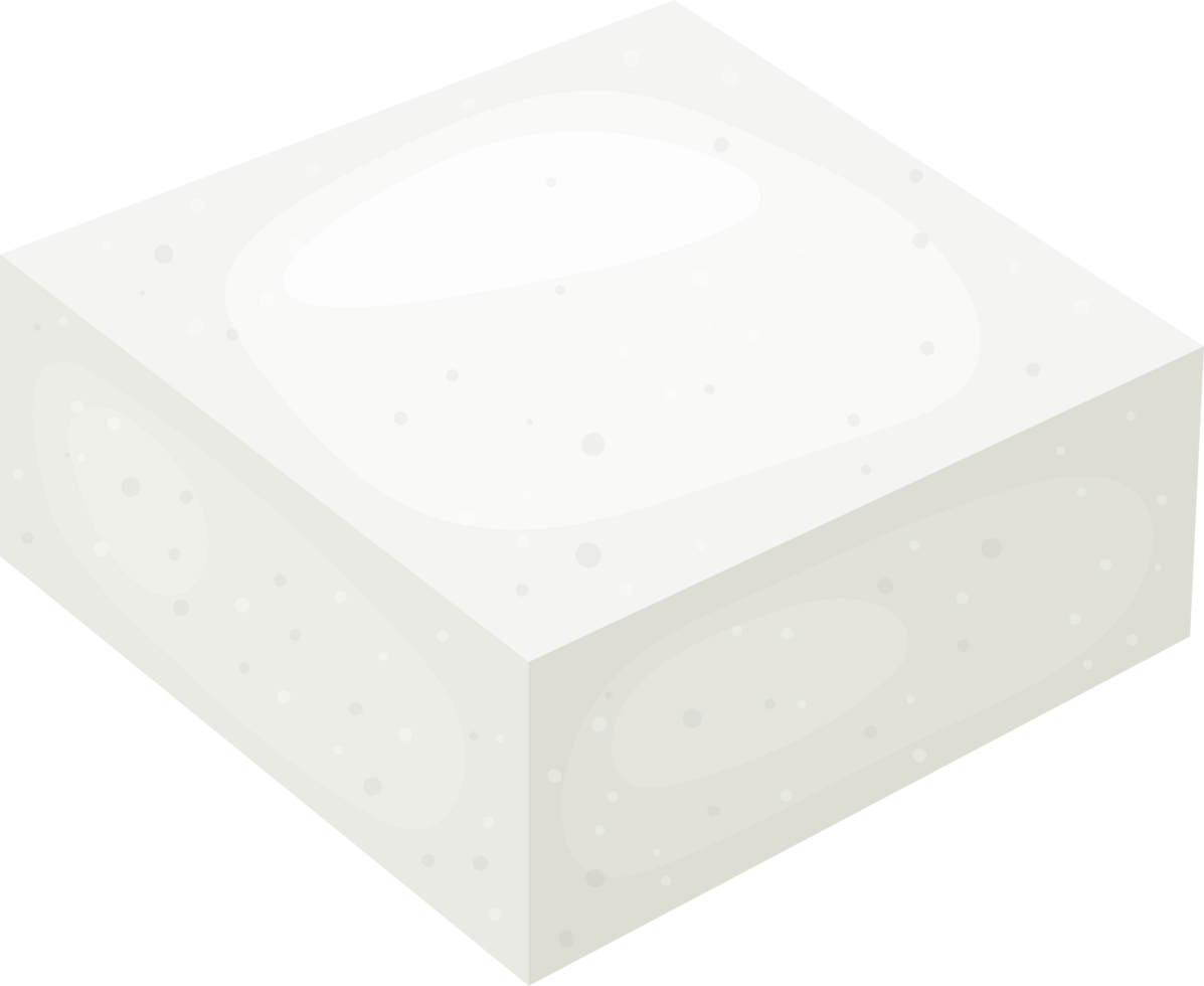 Isometric block with a smooth texture in a neutral color palette png
