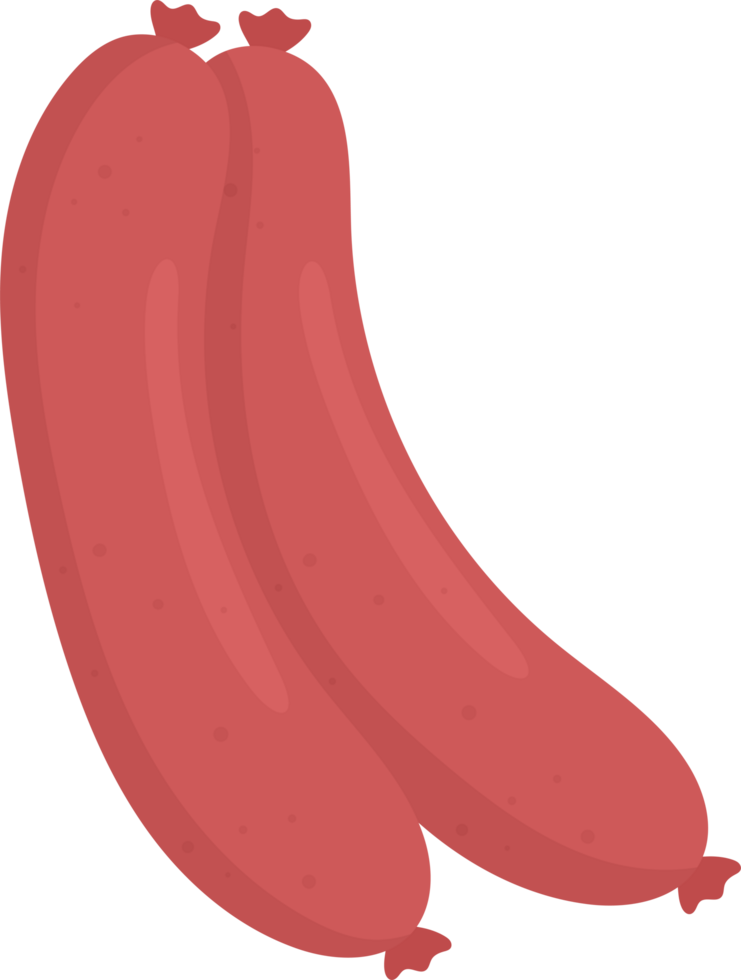 Two Sausages, a food item in a cartoon style with pinkish skin. png