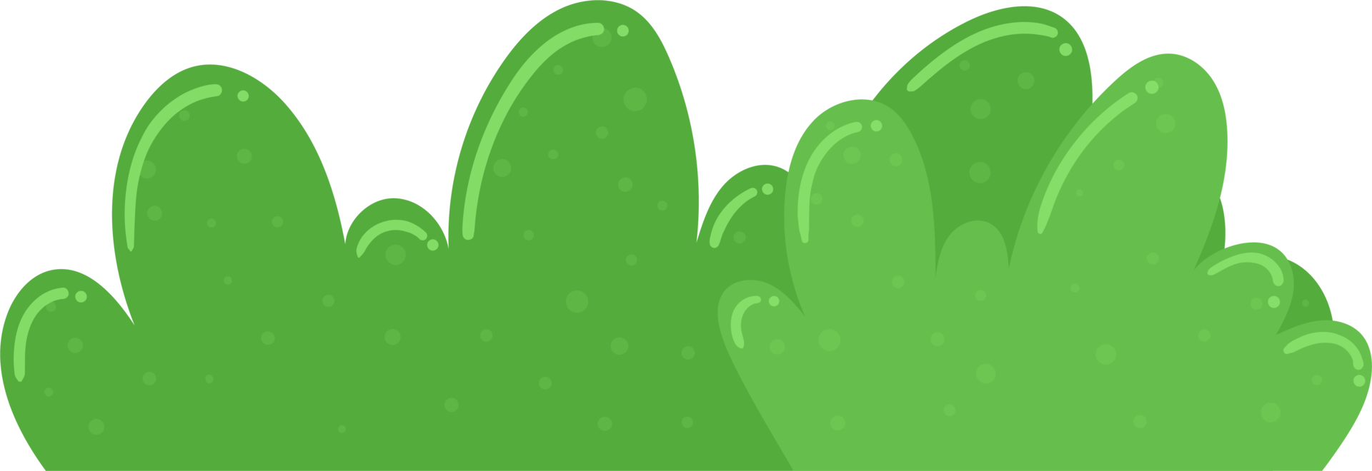 Illustration of a stylized green bush or shrub with blob shapes png