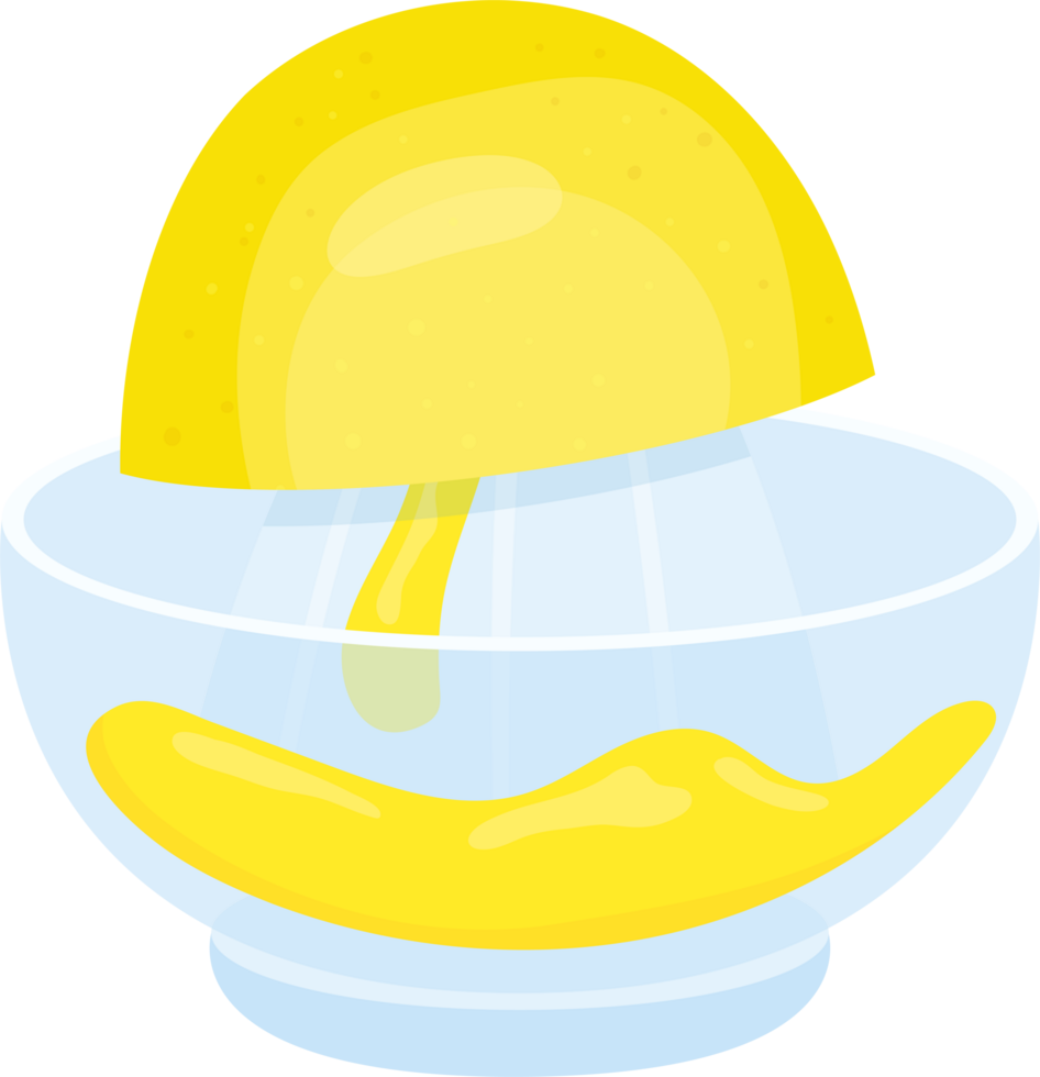 Lemon juice extraction using a clear manual citrus juicer. png