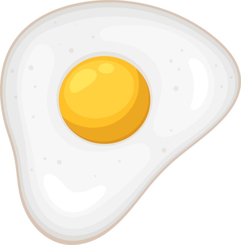 Sunny-side-up egg with a bright yellow yolk and cooked egg whites png