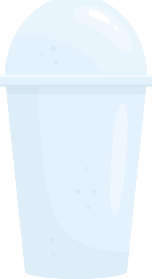 Clear plastic drink cup with dome lid for smoothies or iced drinks. png
