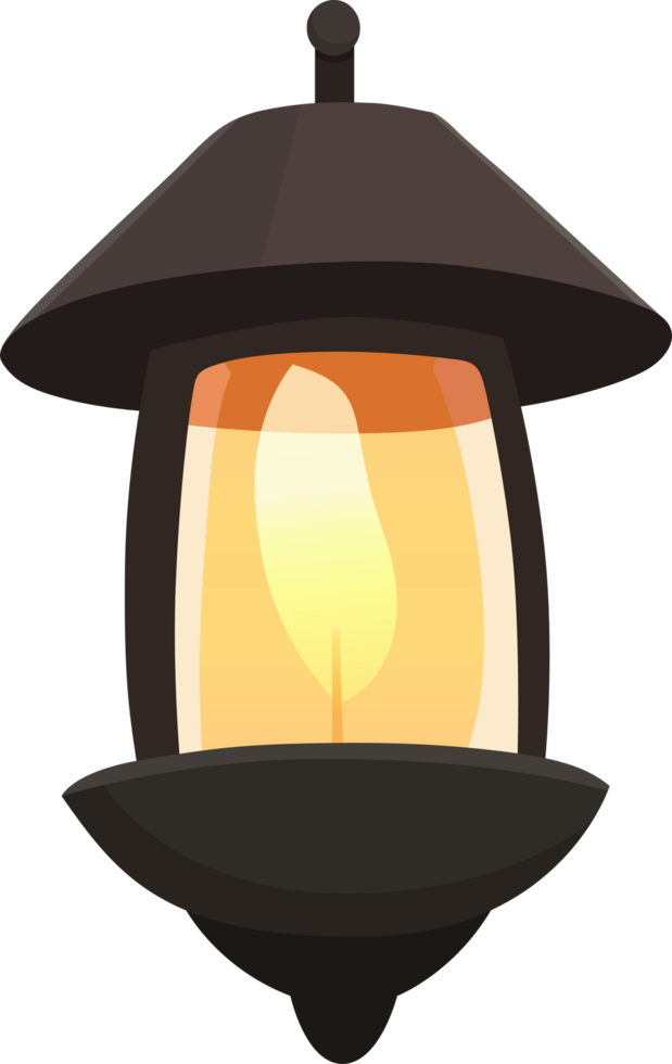 A charming dark shaded lantern glows with warmth, casting a soft, welcoming light in the darkness, like a beacon in the night. png