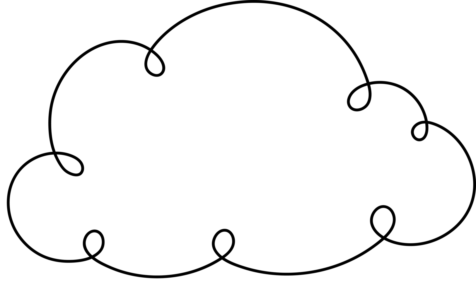 Whimsical cloud illustration with a hand-drawn aesthetic, perfect for adding a playful touch to any design project. png