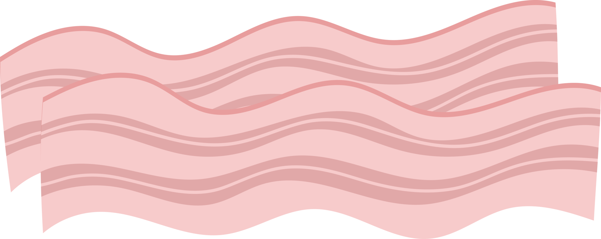 Two strips of crispy bacon, ready for breakfast sandwiches png
