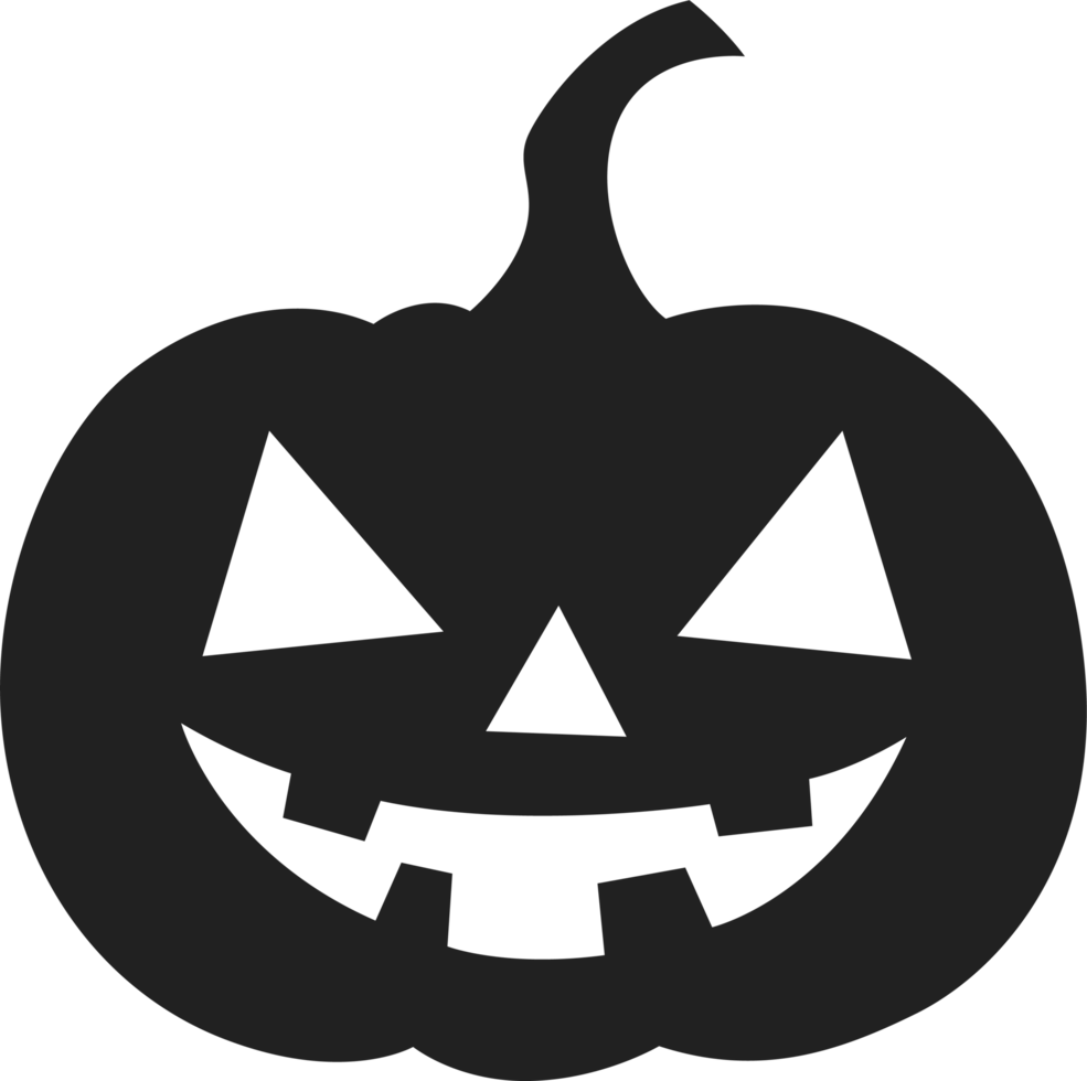 Halloween pumpkin silhouette, a spooky icon. A perfect image for your scary or autumnal themed design projects. Happy Halloween png