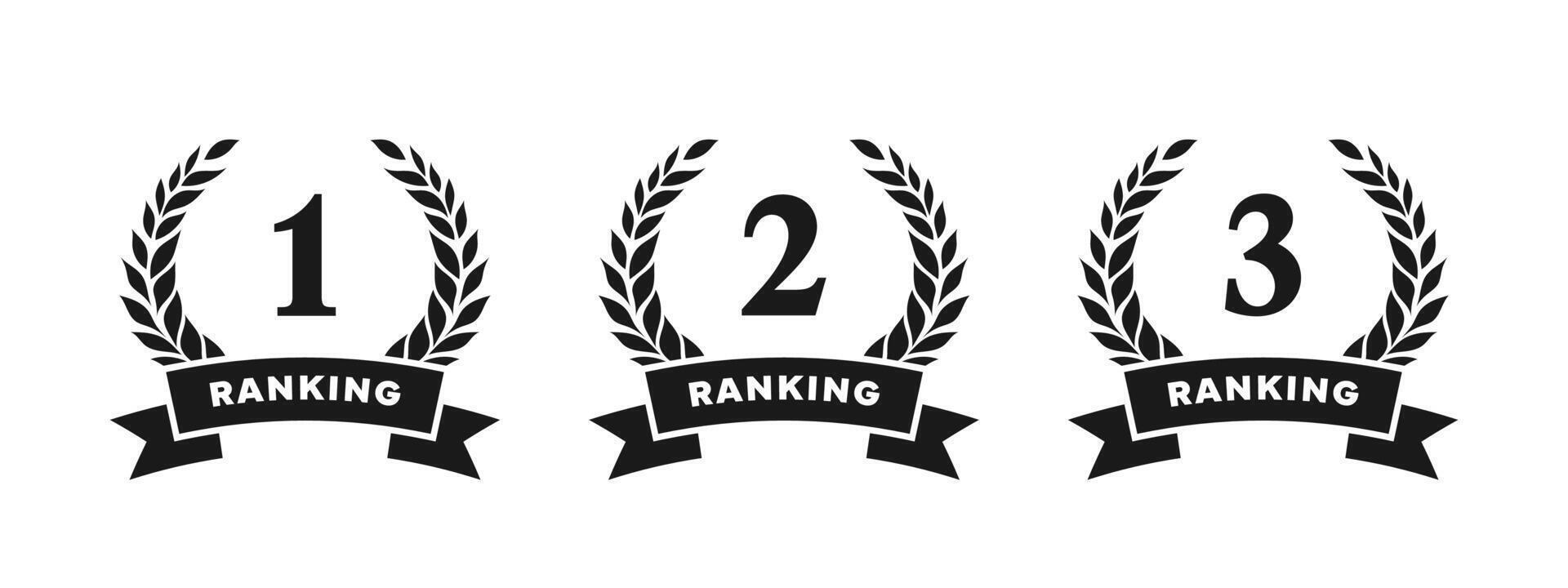 Award laurel wreath graphic. Winner title set vector