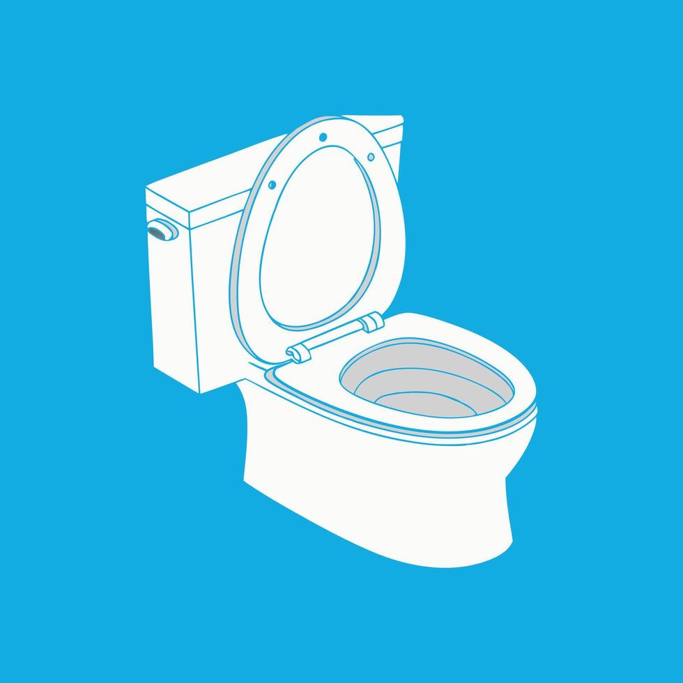 Toilet Illustration Bathroom Clipart Modern WC Drawing vector