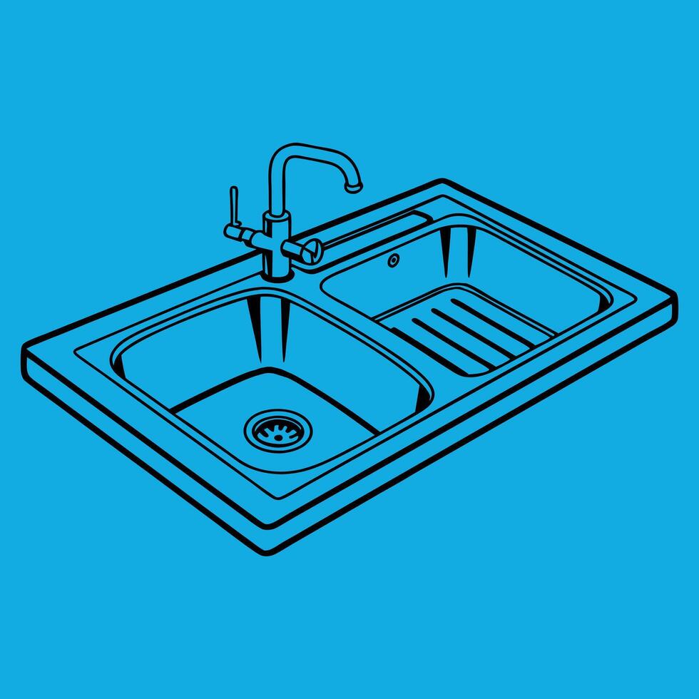Flat Wash Basin Icons for Interior Visualization vector