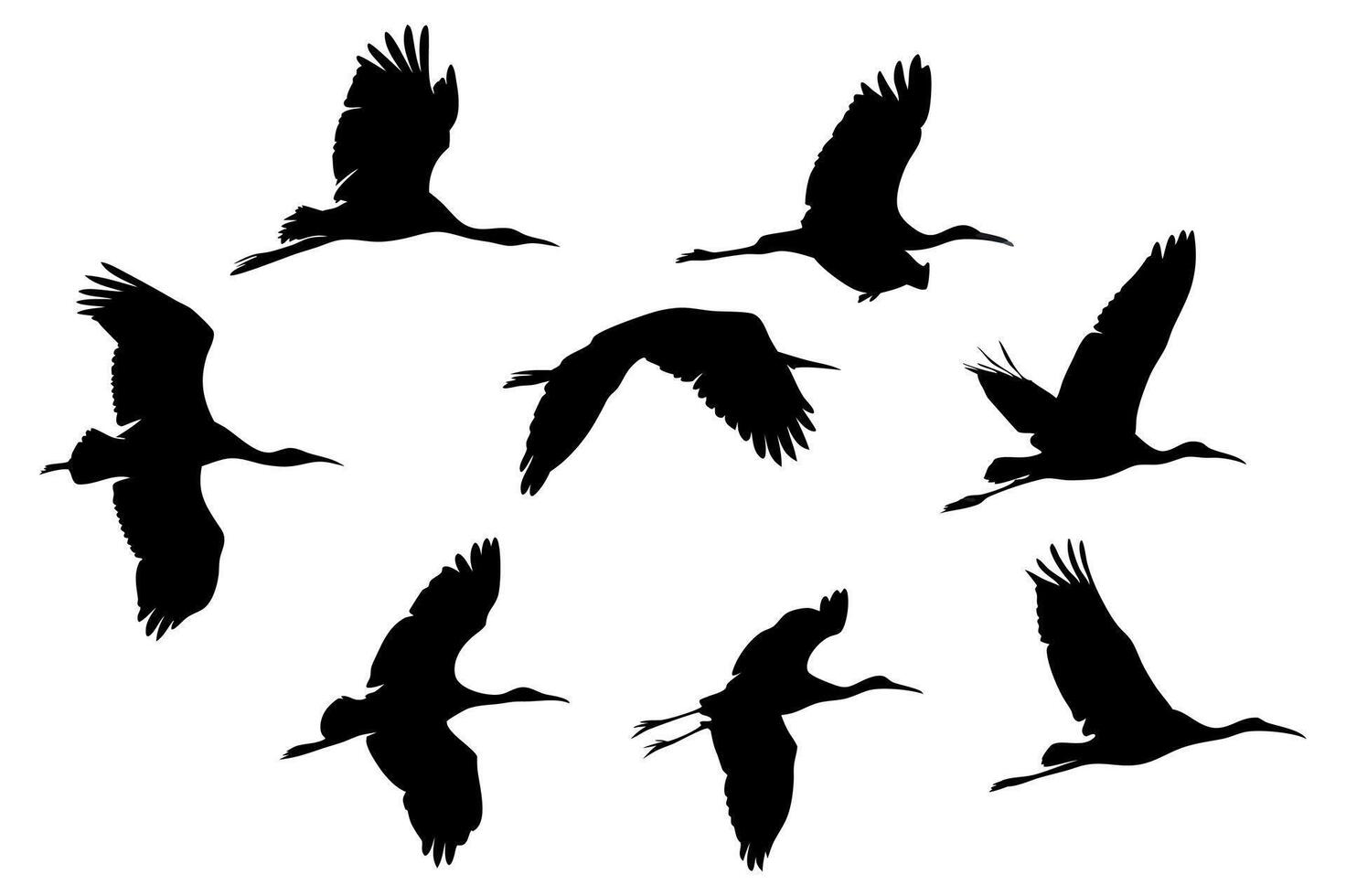 Sky Birds Silhouette Bundle vector