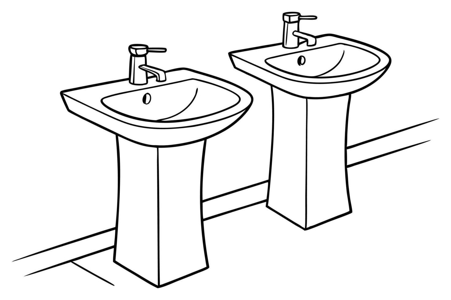 High-Quality Wash Basin Illustrations for Home Use vector