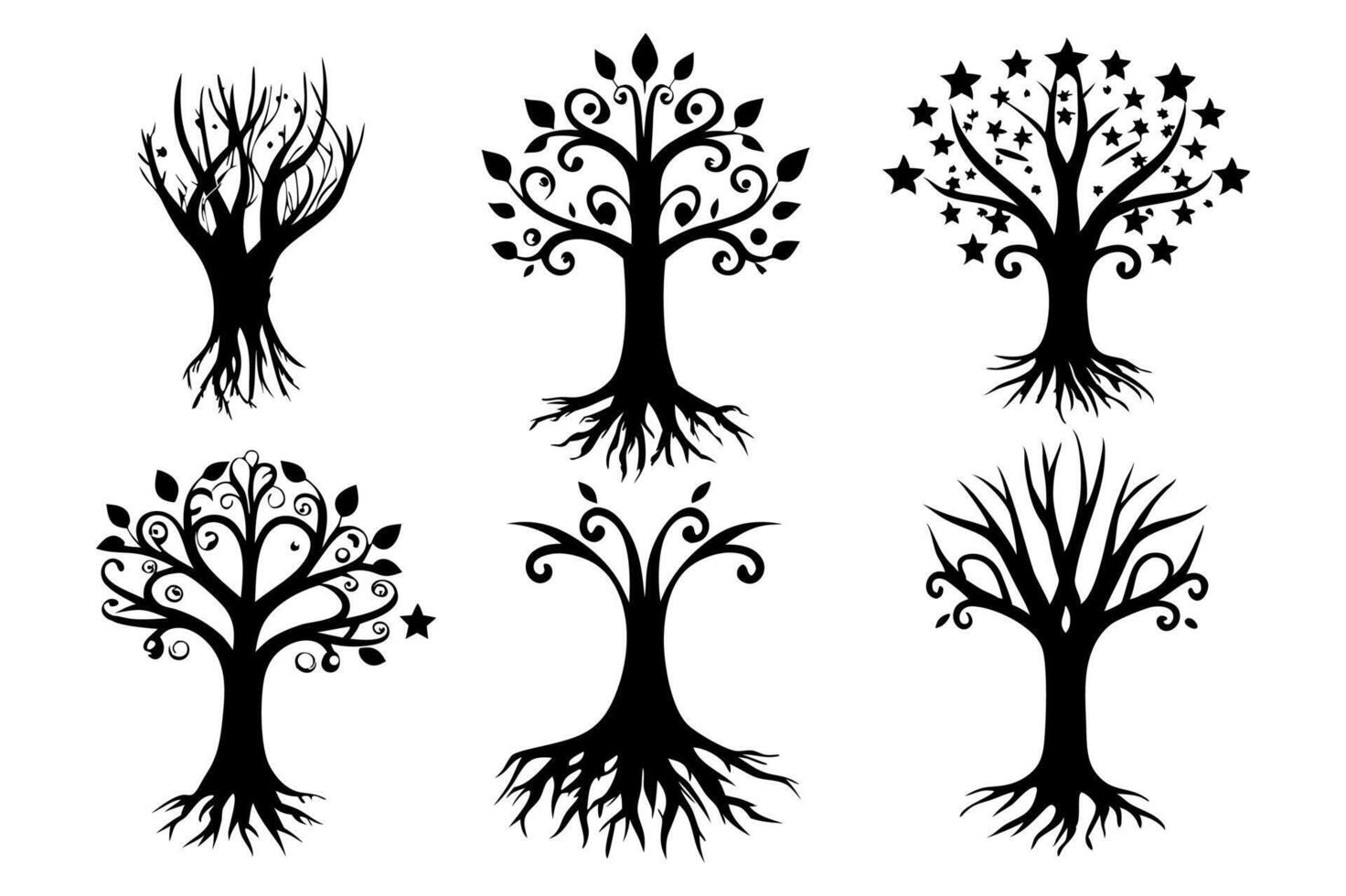 Minimal Nature Tree Graphics vector