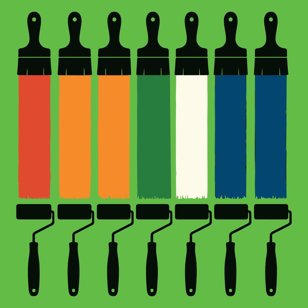 Graphic Roller Paint Design Featuring Bold Rainbow Flow vector